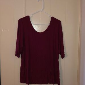 Maroon 3/4 sleeve blouse